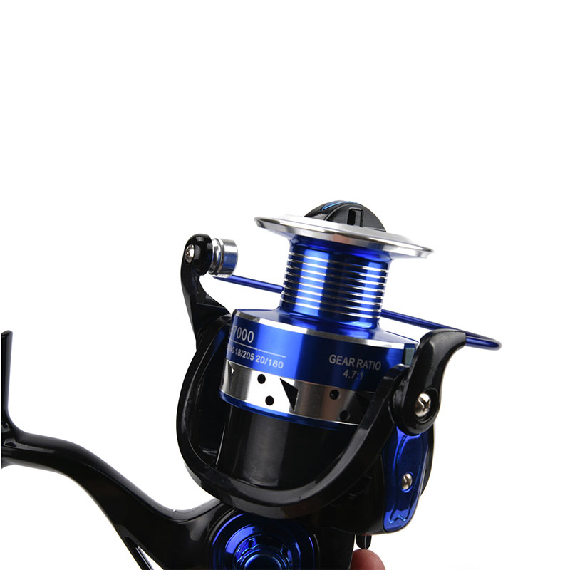 暢銷耐用廣泛適用優(yōu)質(zhì)戶外釣魚(yú)者藍(lán)黑色旋轉(zhuǎn)釣魚(yú)線輪